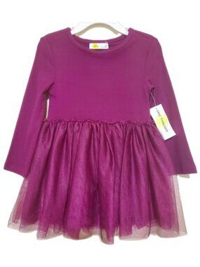 NWT. EPIC THREADS Toddler Girls Ribbed Glitter-Tulle Dress